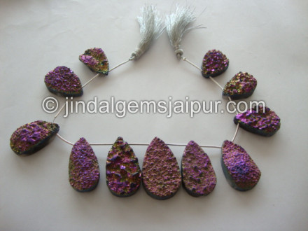 Druzy Faceted Pear Shape Beads